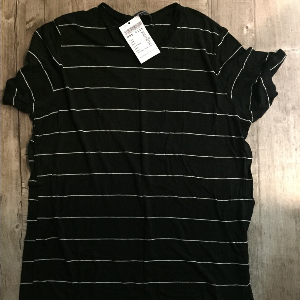 Brandy Melville black top with white stripes